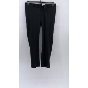 CALVIN KLEIN Men's Black Solid Slim-Leg Regular-Fit Flat Front Pants SZ 36X30